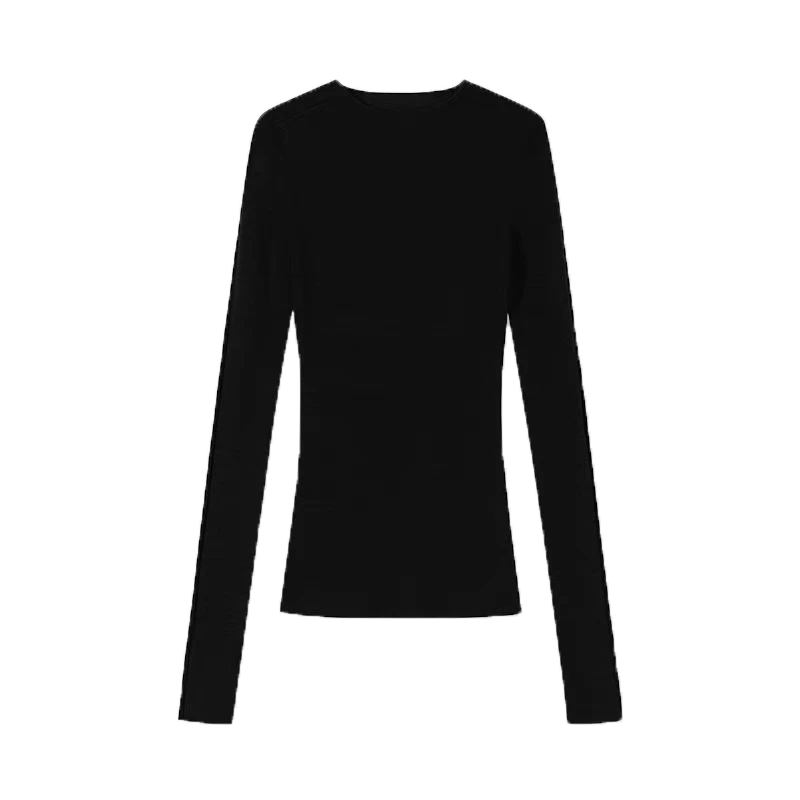 Dame designer omvendt krave stribet langærmet sweater
