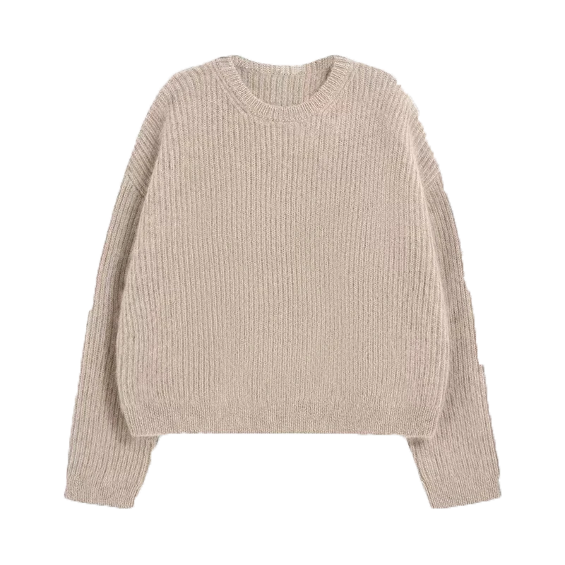 Dame designer style sweater med rund hals