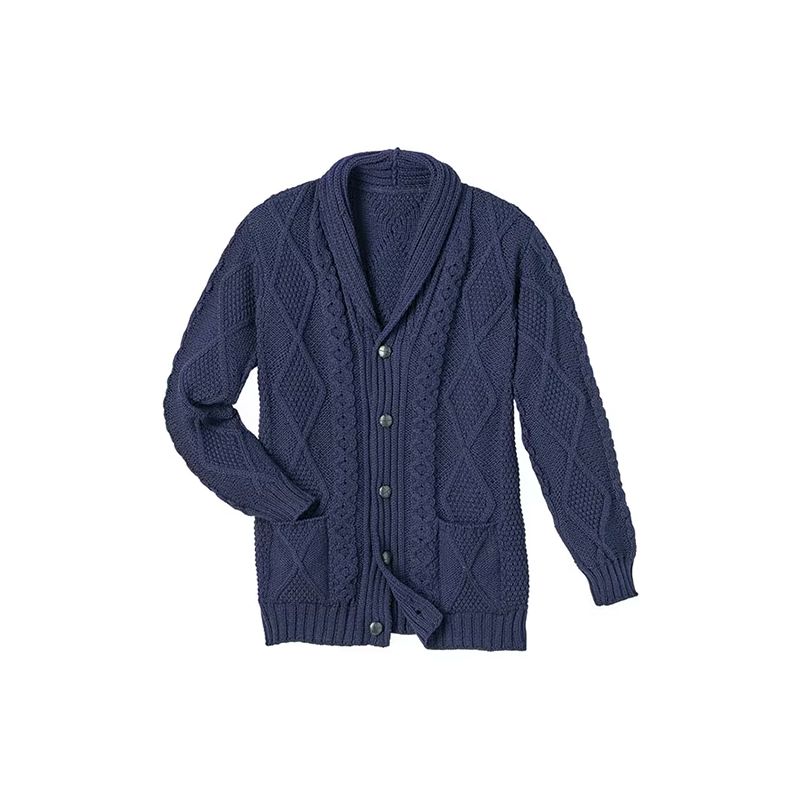 Herre uld cardigan med lommer