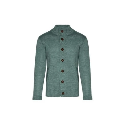 Kabelstrikket cardigan med dobbelt lomme