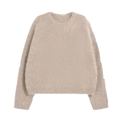 Dame designer style sweater med rund hals