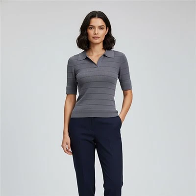 Polo hals Merino uld sweater dame