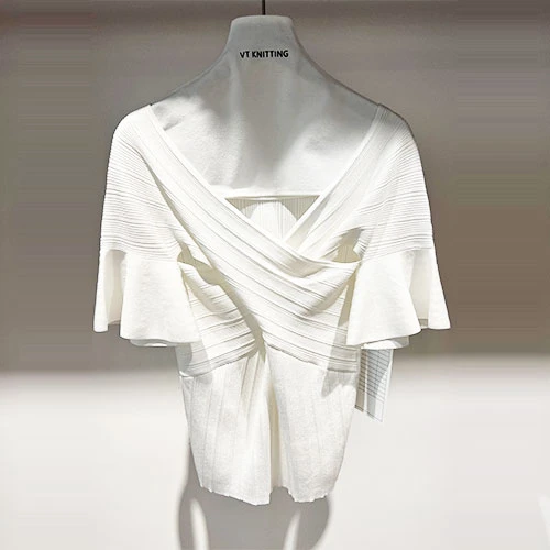 Hvid V-hals vest top dame