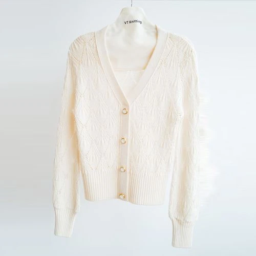 Uld kabelstrik sweater dame